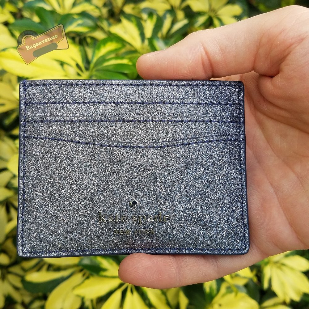Kate Spade Boxed Slim Card Blue Holder Dusk Navy